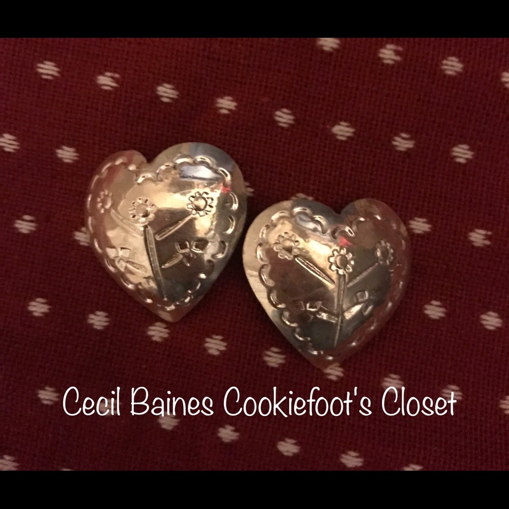 Sterling Silver Heart Earrings 💙