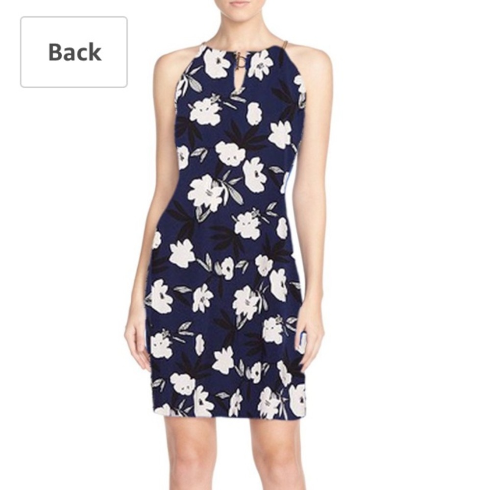 ➕Ivanka Trump Navy & Floral Dress/Chain