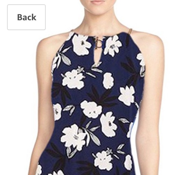 ➕Ivanka Trump Navy & Floral Dress/Chain - Picture 4 of 8