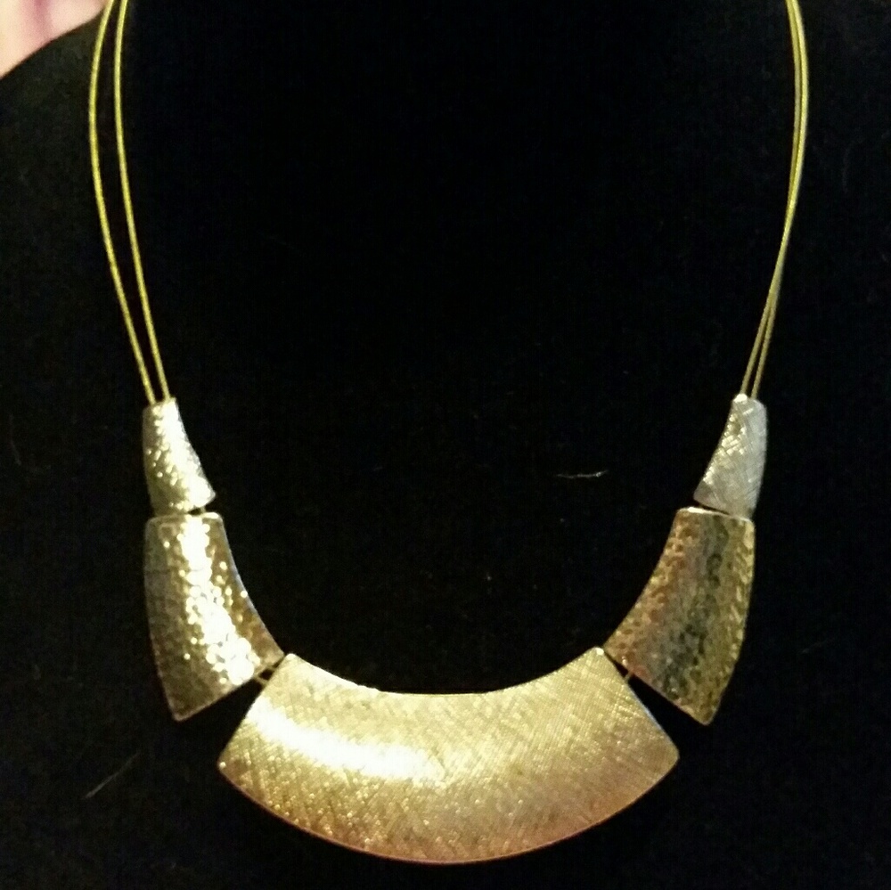 Vintage Gold tone statement necklace