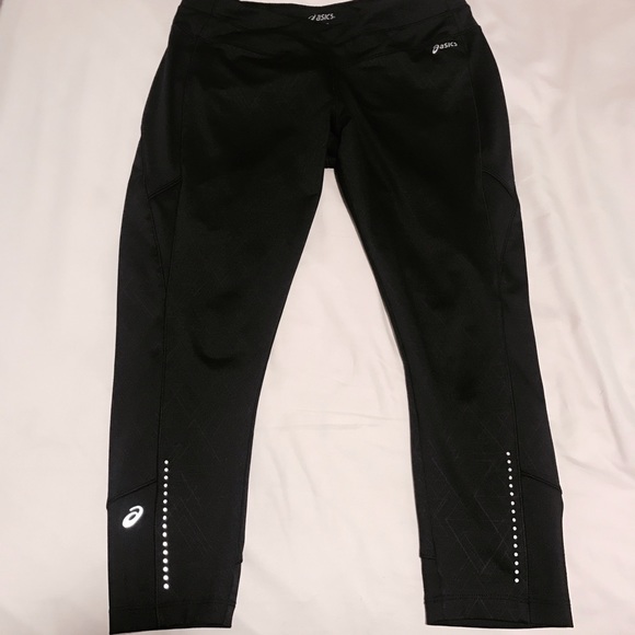 Asics Pants - ❌SOLD❌ Asics Reflective Black Crop Tights