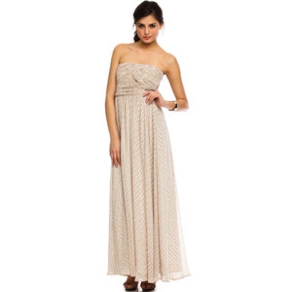 Worn only once EUC AX Strapless Chiffon Maxi dress - Picture 1 of 5