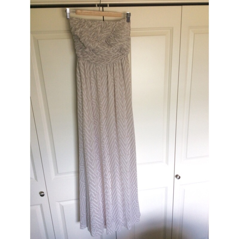 Worn only once EUC AX Strapless Chiffon Maxi dress - Picture 3 of 5