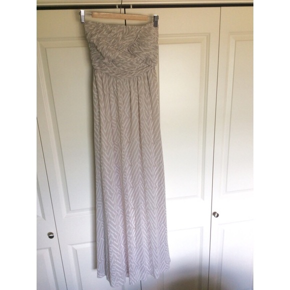 Worn only once EUC AX Strapless Chiffon Maxi dress - Picture 3 of 5