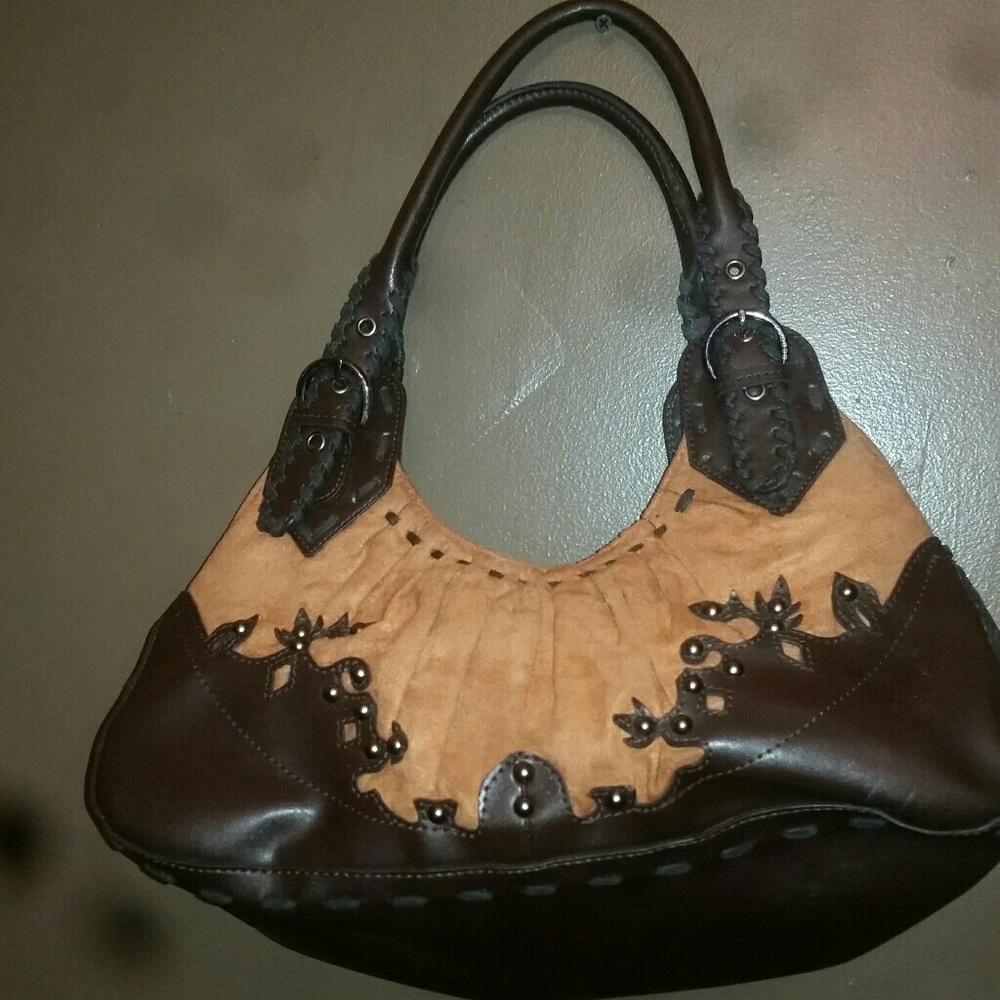 BCBGirls suede & leather handbag