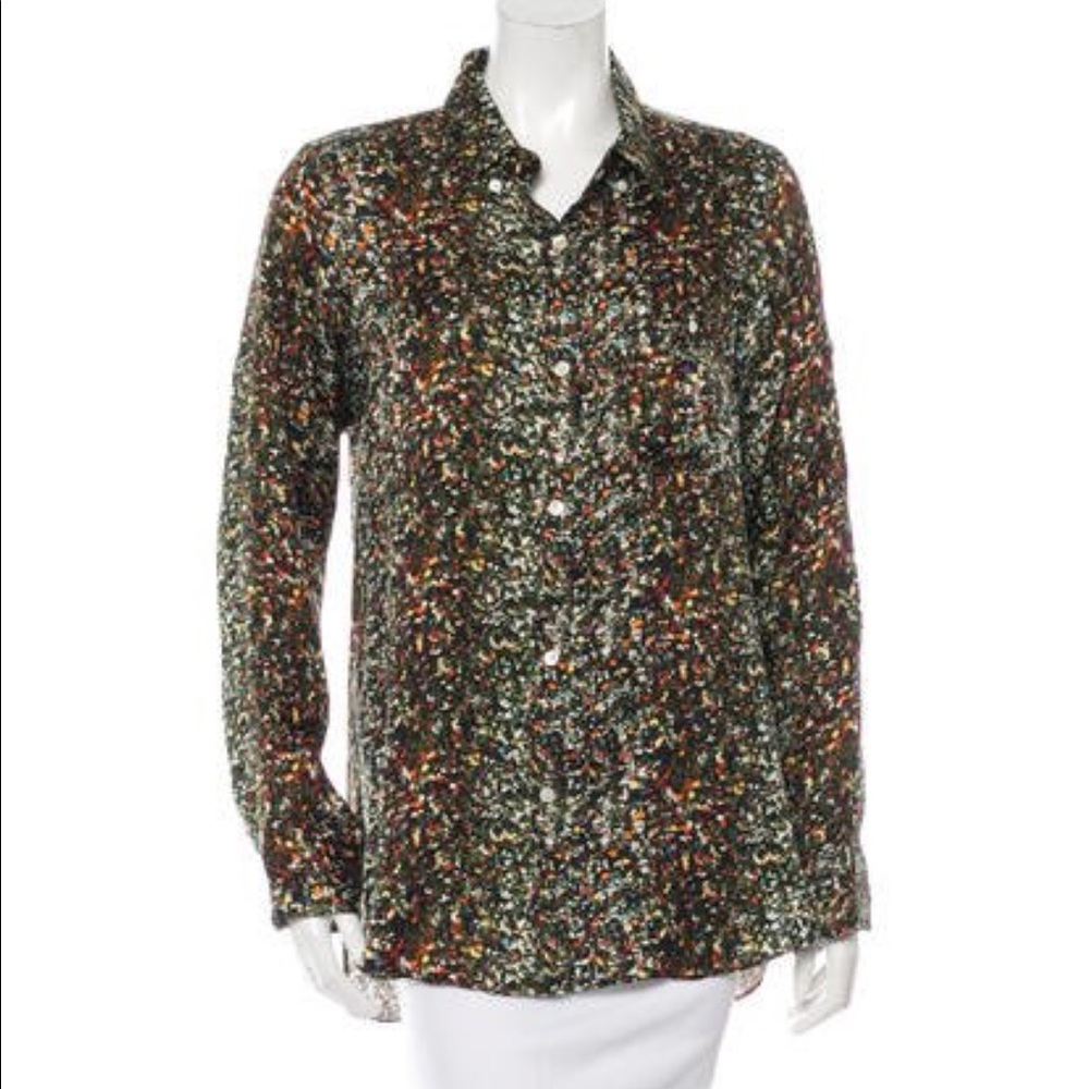 ADAM PRINTED BUTTON-UP BLOUSE