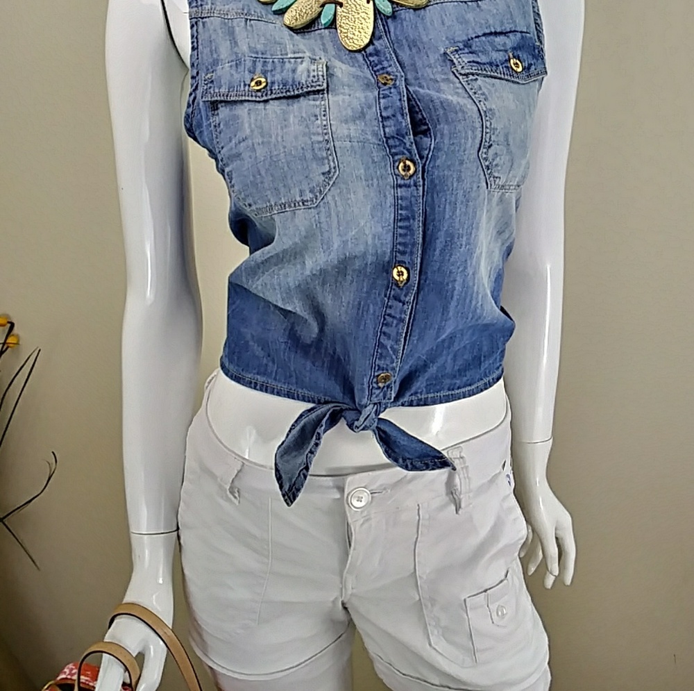 ⚡SOLD⚡Anthropologie - Level 99 White Linen  Shorts - Picture 4 of 4