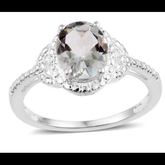 Green Amethyst Sterling silver ring size 9 - Picture 2 of 2