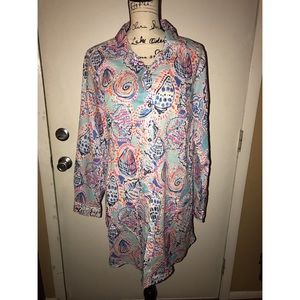 Lilly Pulitzer Shell Me About It Tunic Size Large