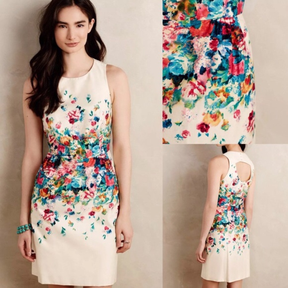Anthropologie by Maeve Tea Garden Sheath Dress Sz2