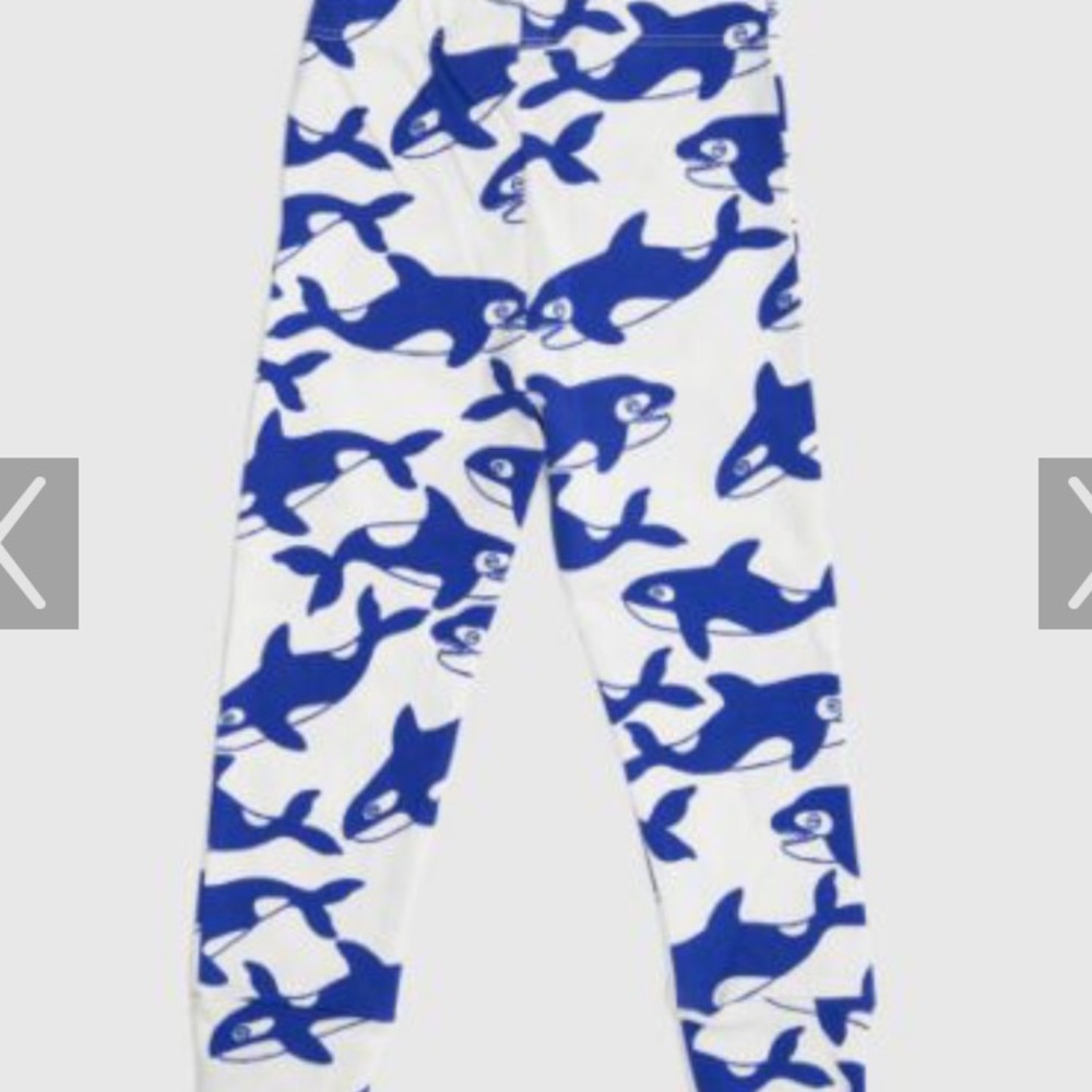Mini Rodini - leggings with killer whale motif.