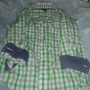 BabyGap Boys plaid button down long or 3/4 sleeve