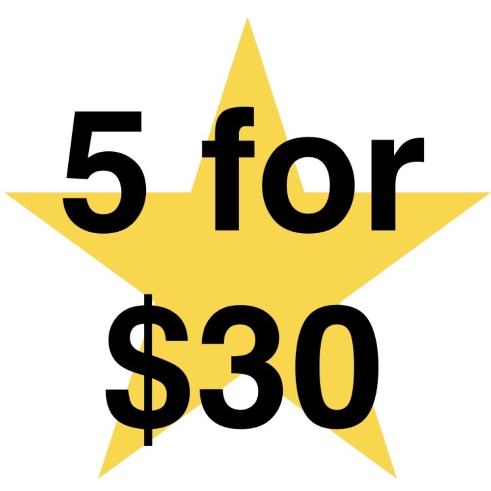 Everything with a ⭐️ is 5 for $30!!!