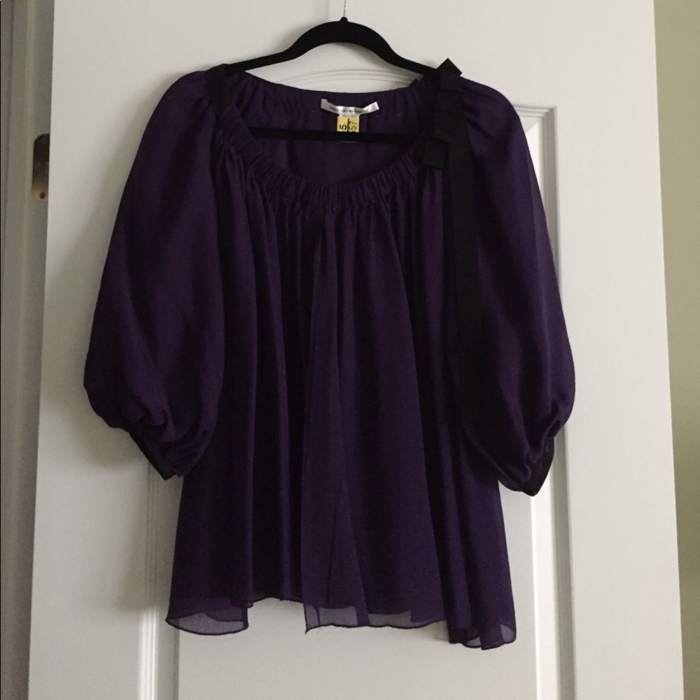 Diane von Furstenberg purple silk blouse