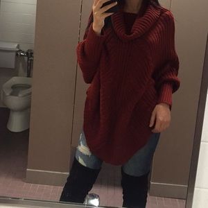 ☃️Burgundy poncho😍