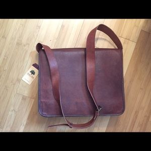 Leather Messenger Bag 15inch. NWT