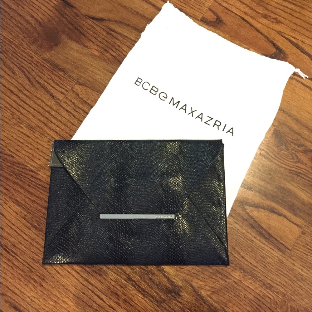 BCBGMAXAZRIA lizard envelope clutch (NWT)