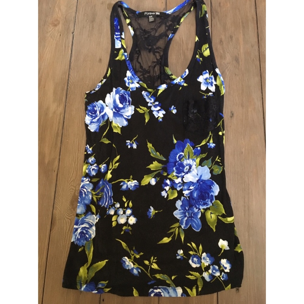 Floral Forever 21 Top With Lace Back