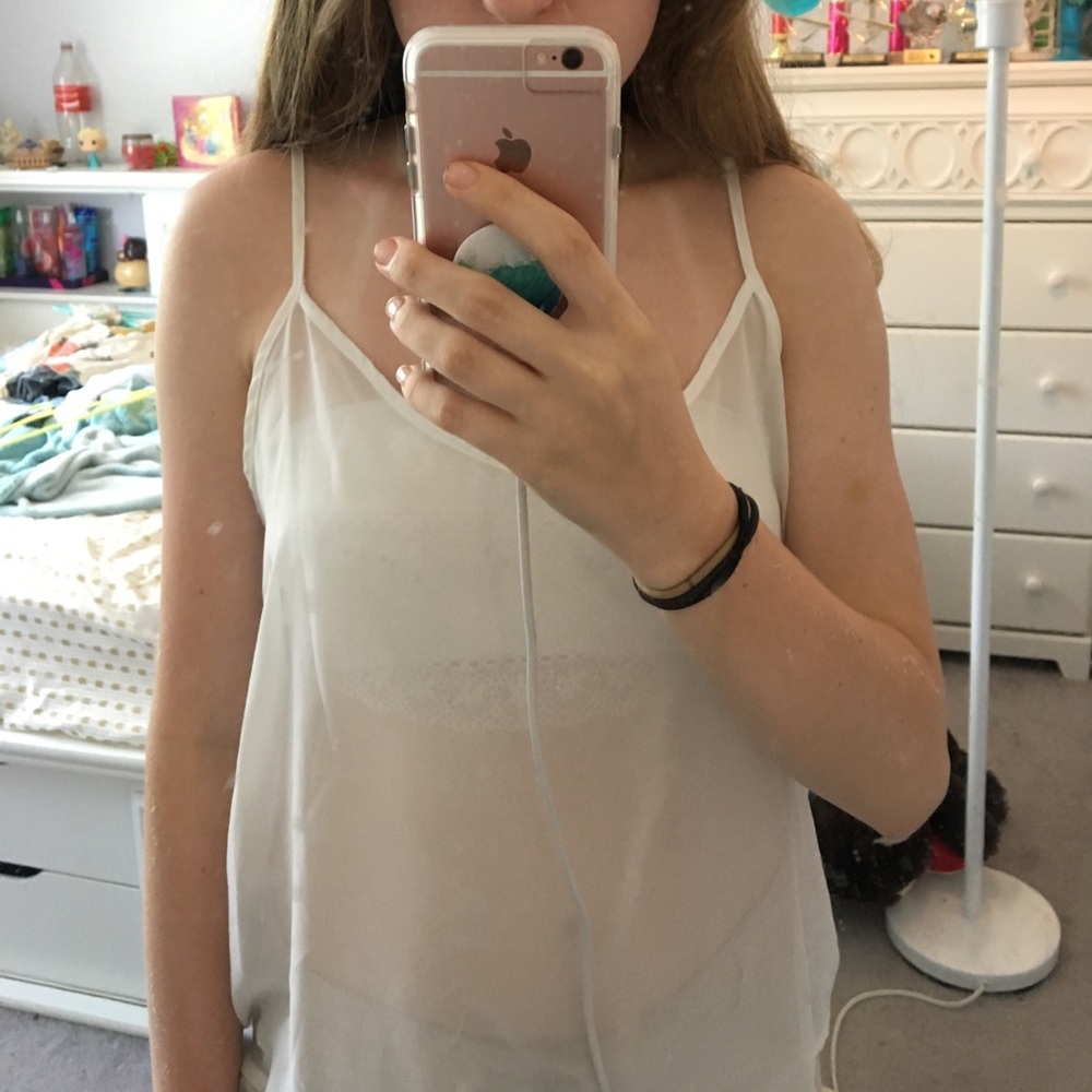 White sheer tank