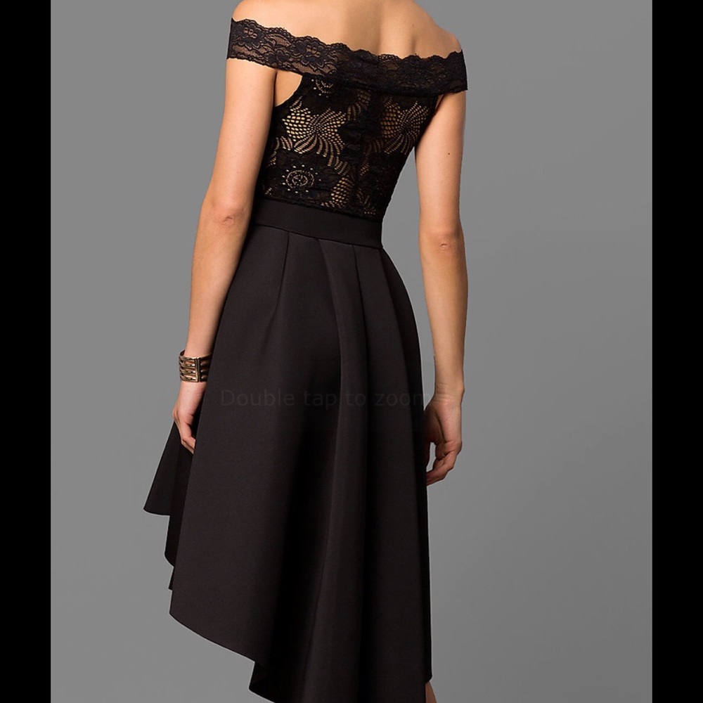 Off the Shoulder High-Low Party Dress