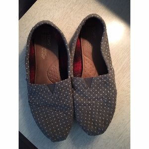 Gray flannel polka dot Toms