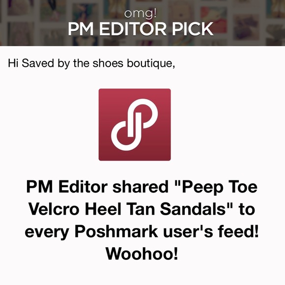 Peep Toe Velcro Heel Tan Sandals - Picture 6 of 6