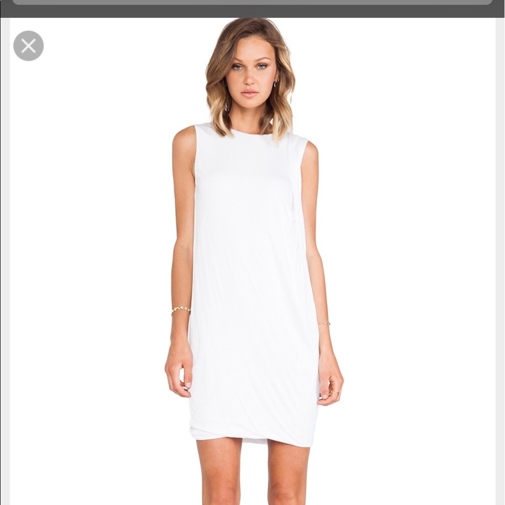 Vince White draped tshirt dress