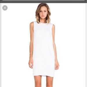 Vince White draped tshirt dress