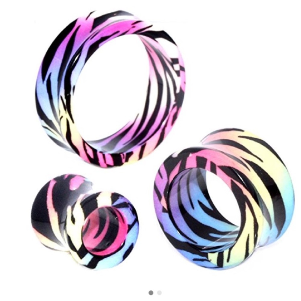Rainbow Zebra 20mm/ 3/4 plugs