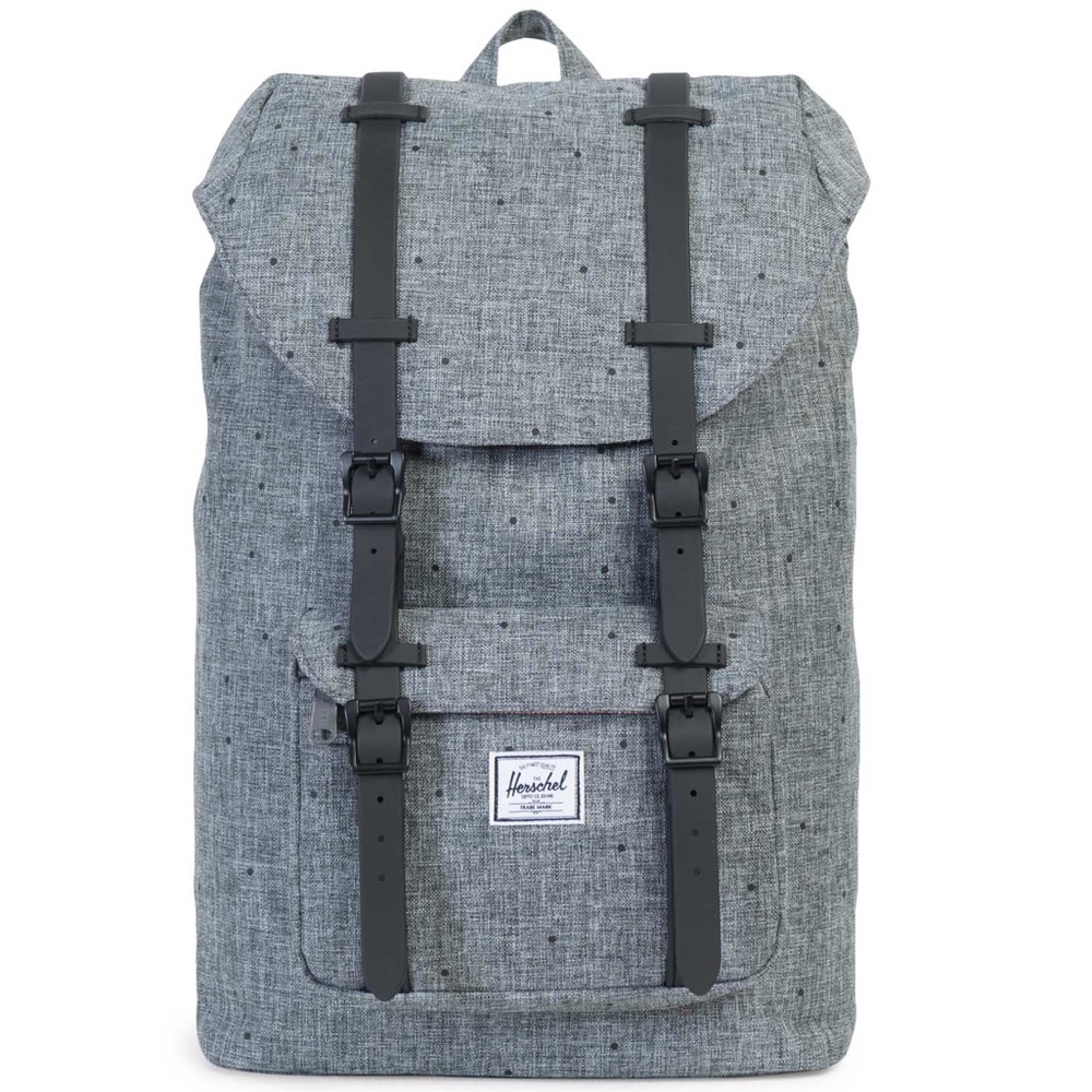 NWT HERSCHEL LITTLE AMERICA MID RAVEN CROSSHATCH