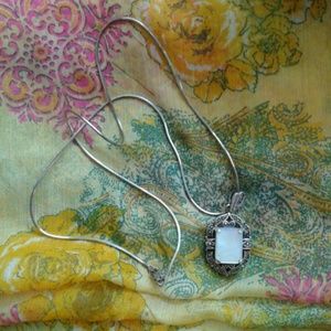 Silver marcasite pendant with necklace/chain