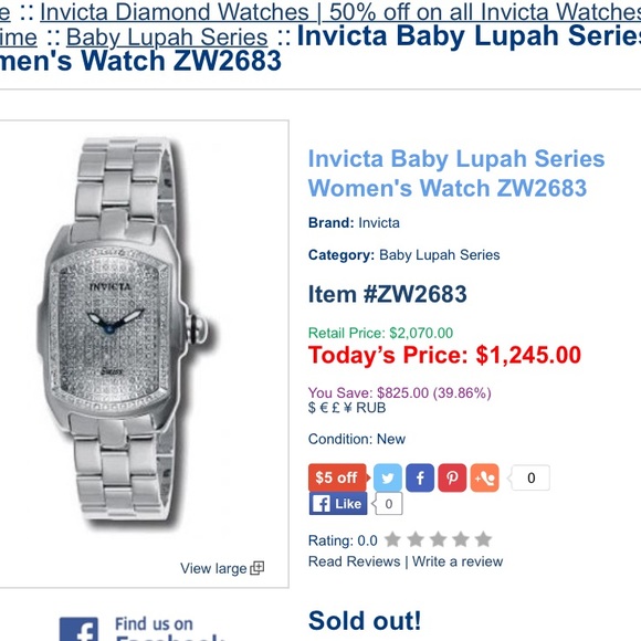 Invicta diamond baby lupah