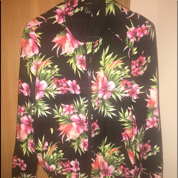 Floral Bomber - Size Small Forever 21 - Picture 1 of 2