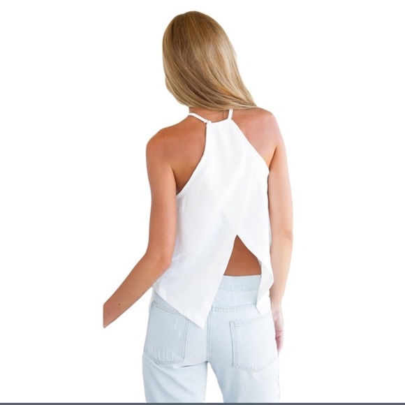 Chiffon blouse open front and back tank - Picture 3 of 5