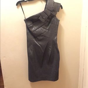 Gray Jessica mcclintock one shoulder party dress