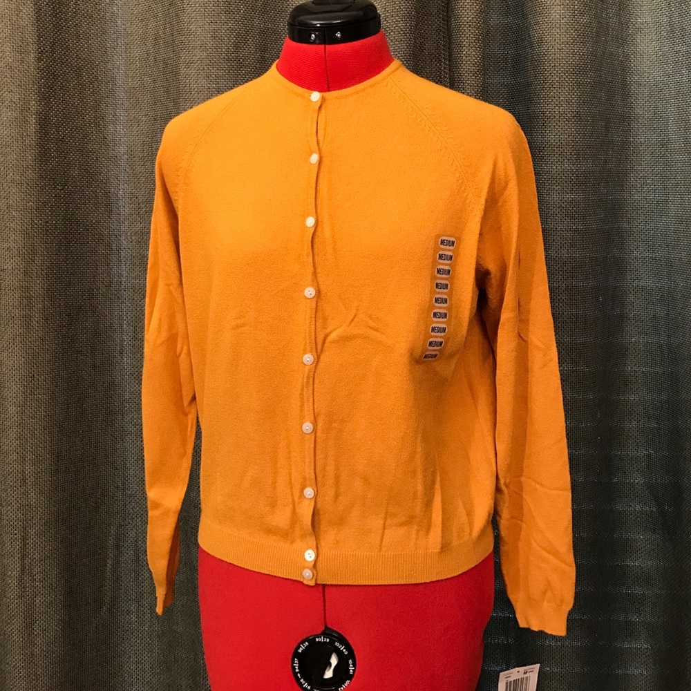 Jeanne Pierre Mustard Gold Cardigan Sweater