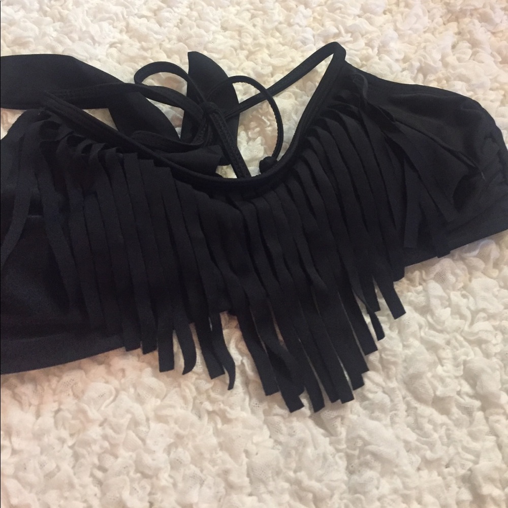 Fringe front bikini top