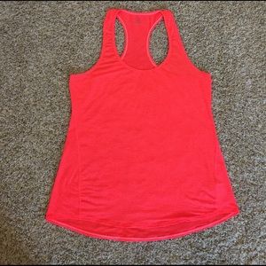 Athleta bright coral tank sz L spandex loose fit
