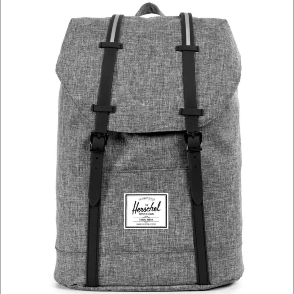 NWT HERSCHEL RETREAT BACKPACK RAVEN CROSSHATCH