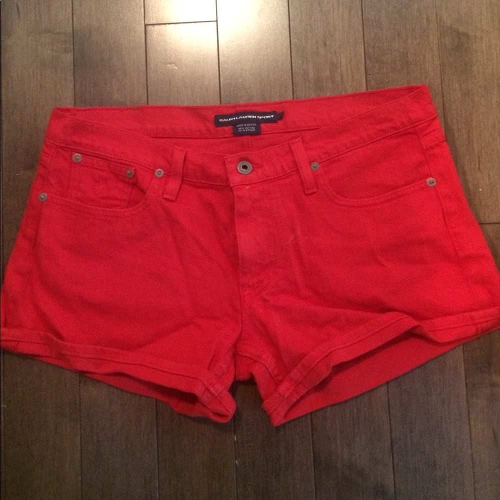 Ralph Lauren red denim shorts size 30