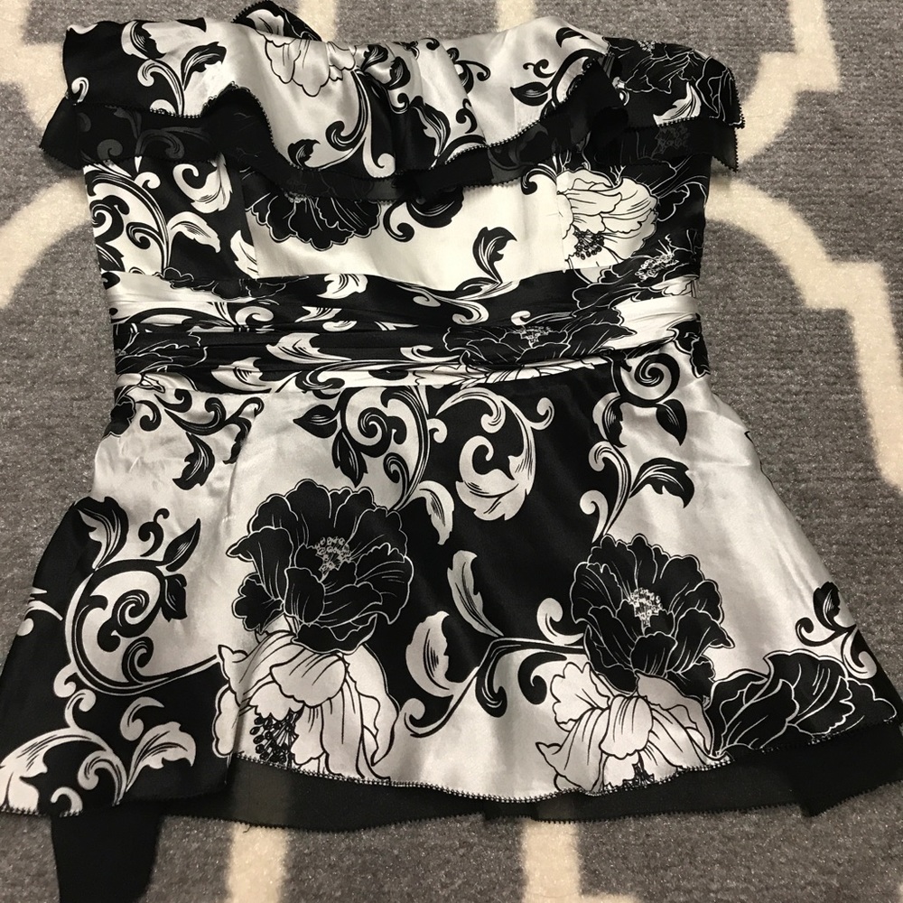 White House Black Market  bustier top with peplum