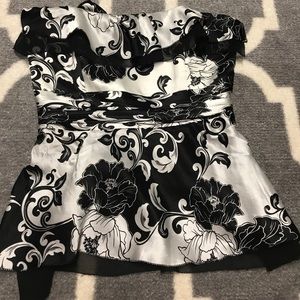 White House Black Market  bustier top with peplum