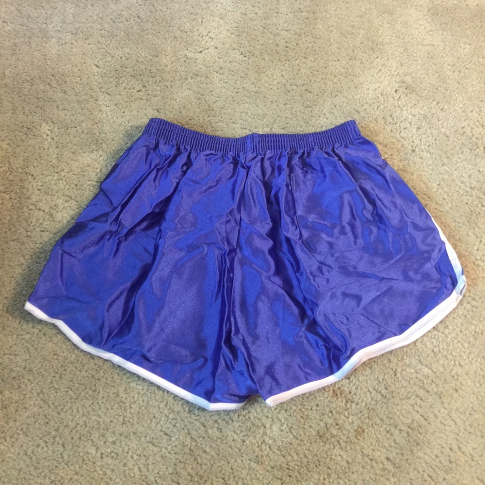 Royal Blue Running Shorts - White Piping/Draw Str