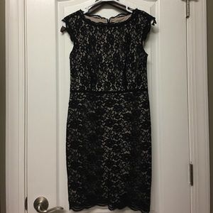 Ann Taylor Loft black lace dress