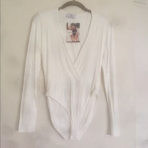 Long sleeve white Leotard