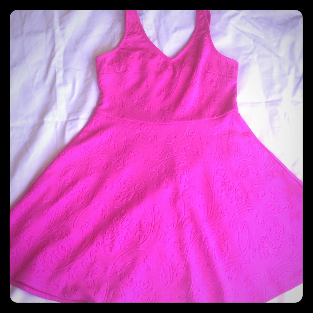 Neon Pink XXI Fit & Flare Dress