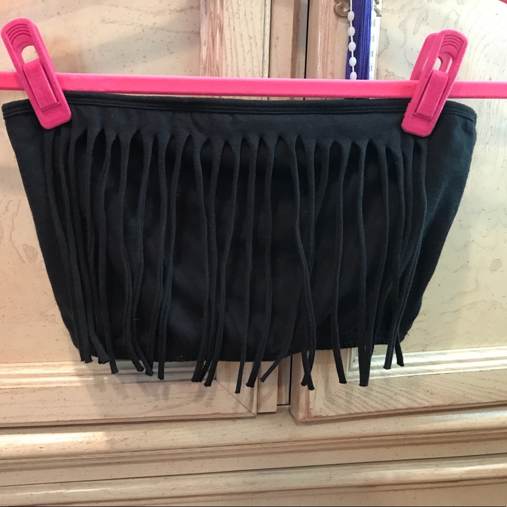 Super cute black fringe bralette