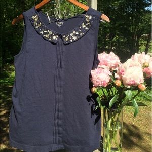 Ann Taylor Loft tank with sparkle collar.