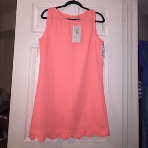 NWT Coral scallop shift dress