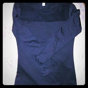 Tops - *Long-Sleeved Shiny & Mesh Top* Tops - *Long-Sleeved Shiny & Mesh Top*